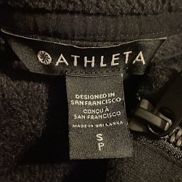 Athleta Cozy‎ Karma ASYM Black Mock Pullover Sweatshirt S Athleisure Casual - Picture 4 of 6